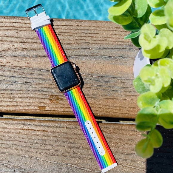 Rainbow Apple Watch Band Nylon PRIDE 38/40 42/44 - Picture 2 of 4
